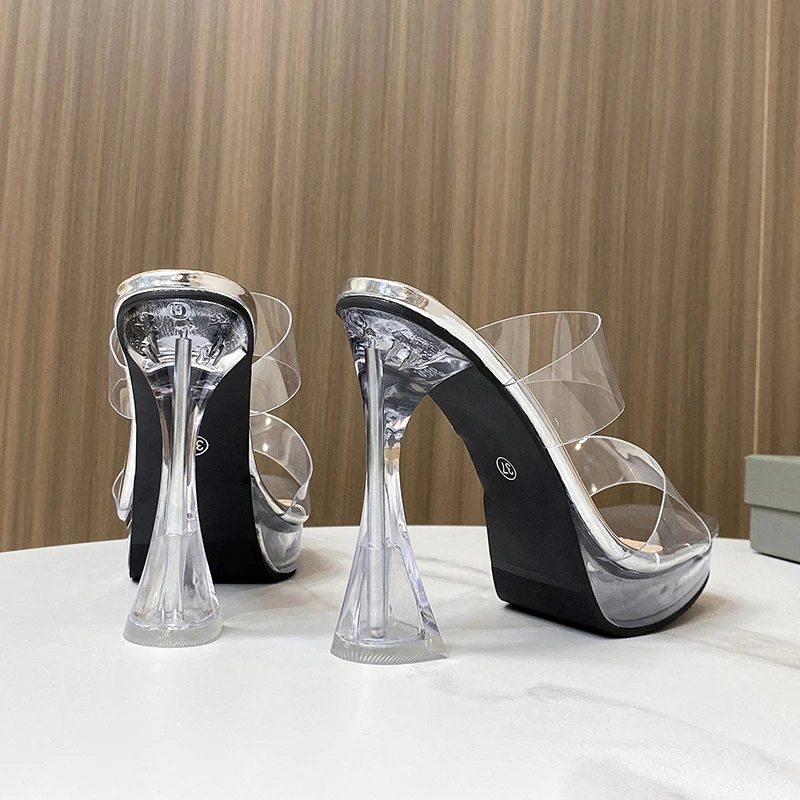 Buty do striptizu Voesnees 2024 nowe letnie sandały damskie eleganckie szpilki wyczyszczenia delikatnej platformy mułów na zewnątrz damskich butów