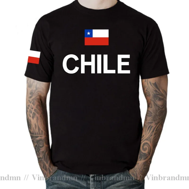 Chile Men T shirt Chilean Cool Jersey CL Nation Team 100% Cotton T-shirt Meeting Fitness Clothes Sporting Tops Tees Country Flag