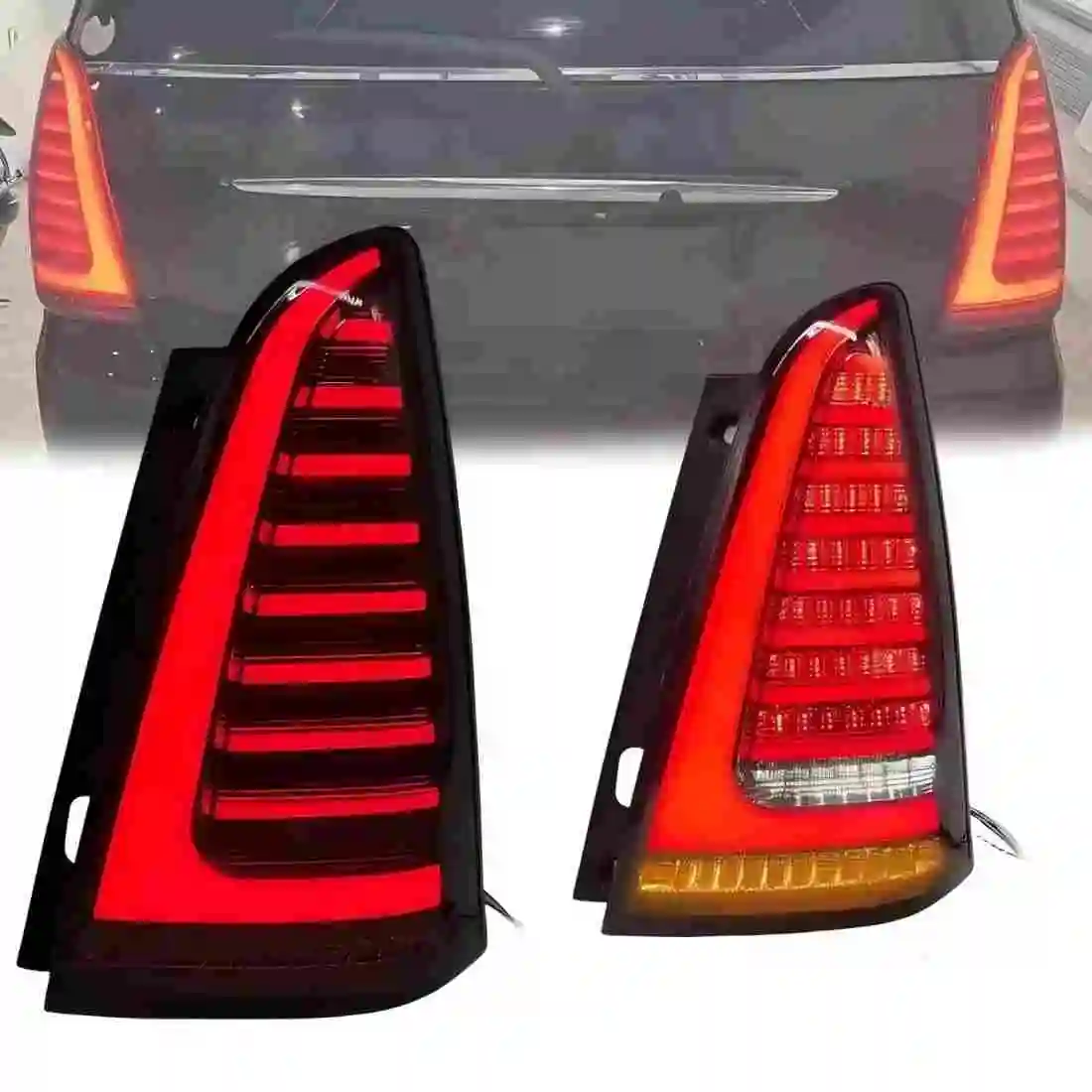 

Светодиодный RGB задний фонарь для Toyota Innova 2009-2015: задний ДХО, динамический указатель поворота, стоп-сигнал, фонарь заднего хода, комплект задних фонарей