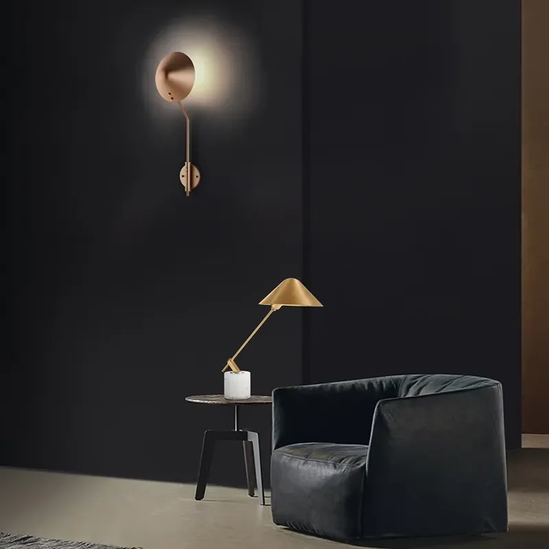 Creative Modern Villa Lighting Eco Friendly Electric Dimming Brass Aluminum Cone Table Lamp 3000K Warm Light for Hotel