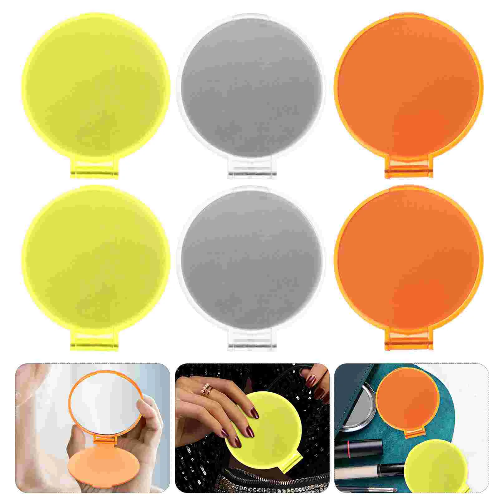 12 Pcs Portable Makeup Mirror Round Foldable Mirror For With Clear Surface As Gift Item Suitable For Pocket Purse Travel Use