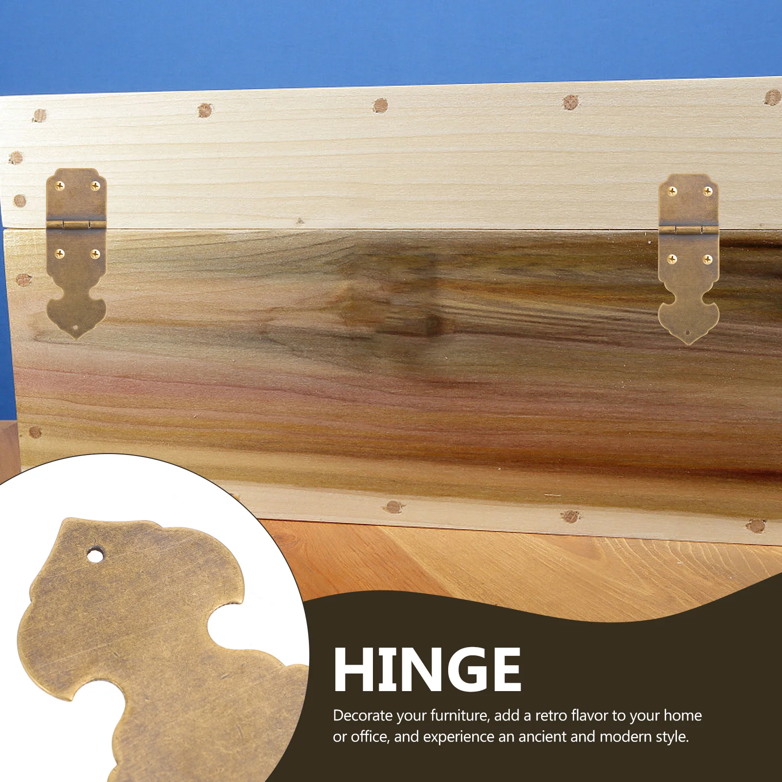

2Pcs Copper Hinges High Hardness Rust Resistant Small Hinges for Jewelry Box Wooden Box Decorative Furniture Cabinet