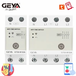 GEYA GTS8-W Wifi Time Relay Wireless Remote Control byTuya Smart APP AC220V 2P 4P 32A 40A 63A 80A Smart Home