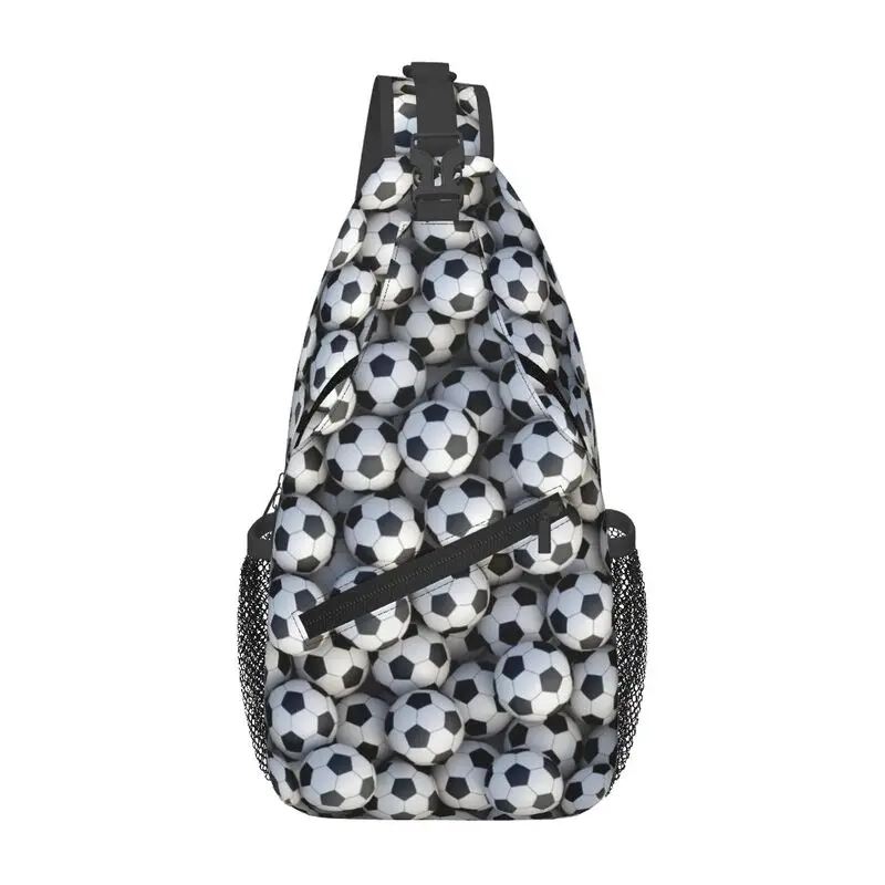 

Soccer Balls Football Pattern Sling Chest Bag Custom Crossbody Shoulder Backpack for Men Cycling Camping Daypack