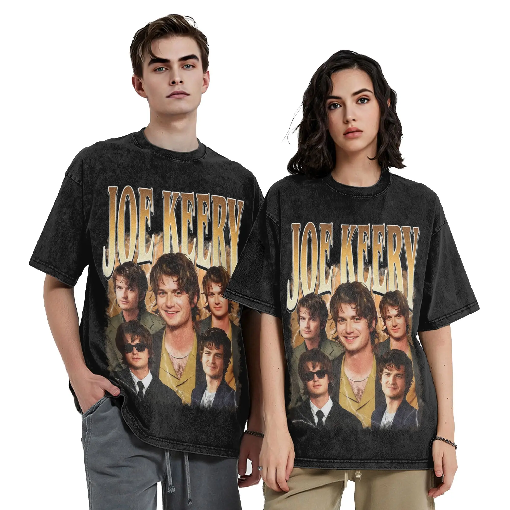 Washed T Shirts Vintage Joe Keery Bootleg Hip Hop Vintage T-Shirt Oversize  Streetwear Short Sleeve Summer Tops Tees Men Women