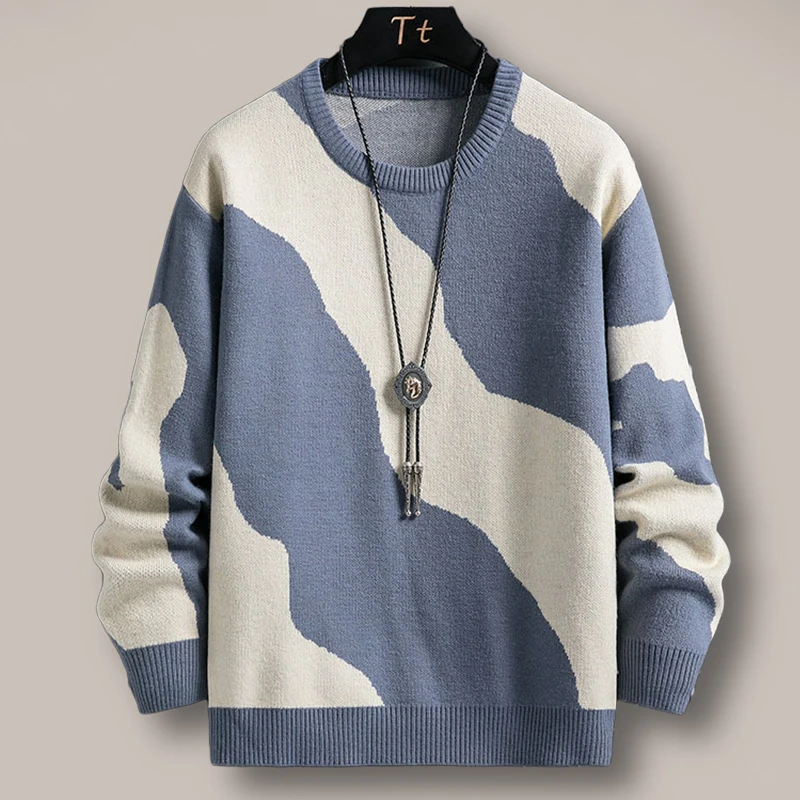 

Loose Fit round Ne Knitwear for Men Autumn Winter New Sle Casual Basic Layering irt Student Trendy Line irt ZPB Brand