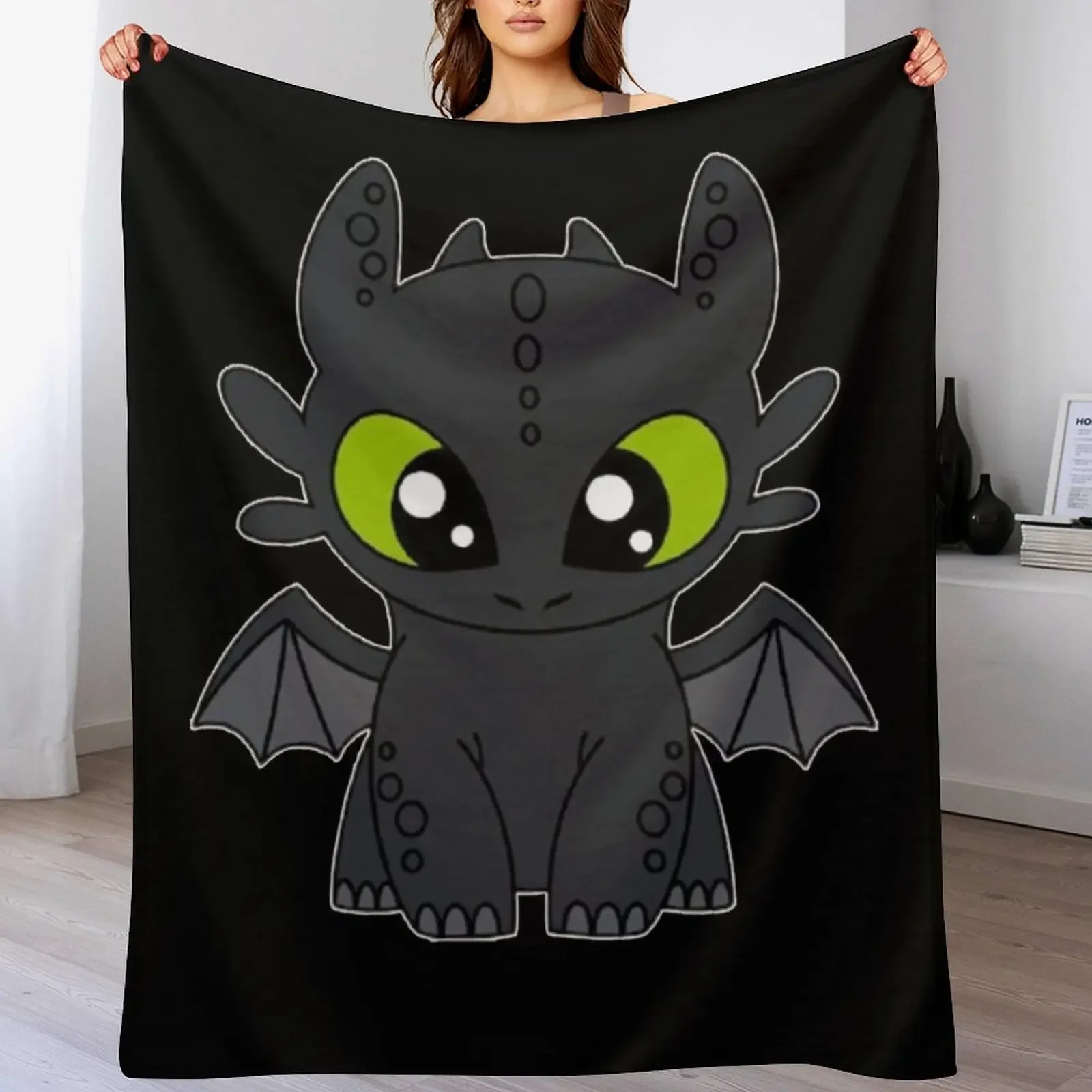 

Night Fury the Black Dragon Throw Blanket Plaid on the sofa Bed covers Thermal Blankets