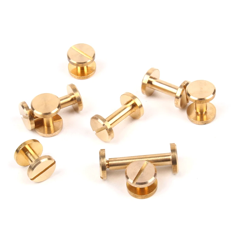 Pure Copper Flat Rivet (10*4*4mm)5/6/7/8/10/12/15/20 Mm Height Curved Bottom Screw a Word Band Decorative Rivet Belt Pack Shoes