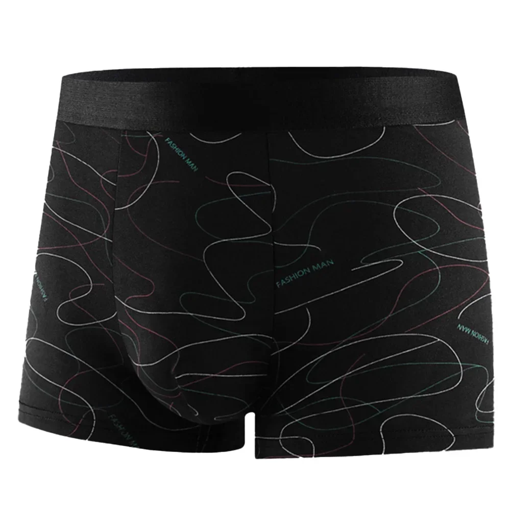 Трусы-боксеры мужские с принтом, нижнее белье с пузырьковым мешочком, тонкие эластичные дышащие шорты, большие размеры, летние