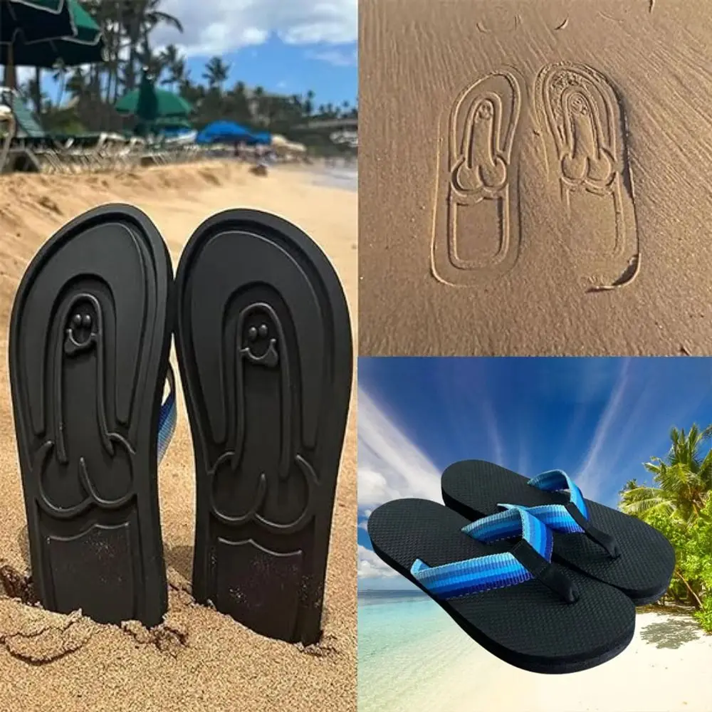 

1 Pair Gifts 4Size Hidden Flops Creative Novelty Funny Dick Flip-Flop Playful Foldable Quick-Dry Slippers Beach Vacations