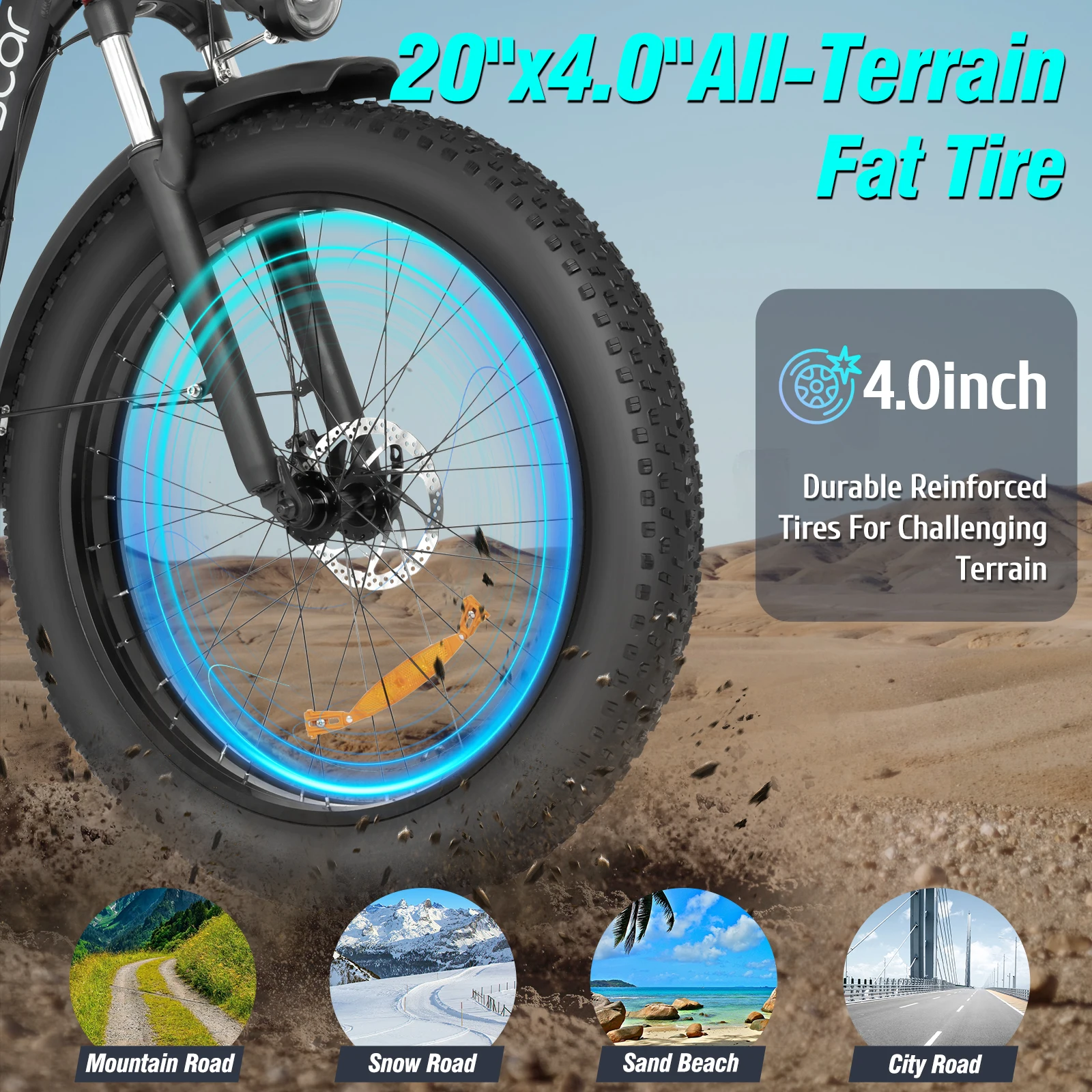 Bicicleta eléctrica RIDSTAR MN26 para desplazamientos urbanos, con motor de 1500 W, batería extraíble de 48 V y 20 Ah, cambio Shimano de 7 velocidades, 57 km/h, frenos delanteros y traseros, neumáticos anchos de 26 x 4.0, ideal para principiantes, disponible en stock en la UE para 2026.