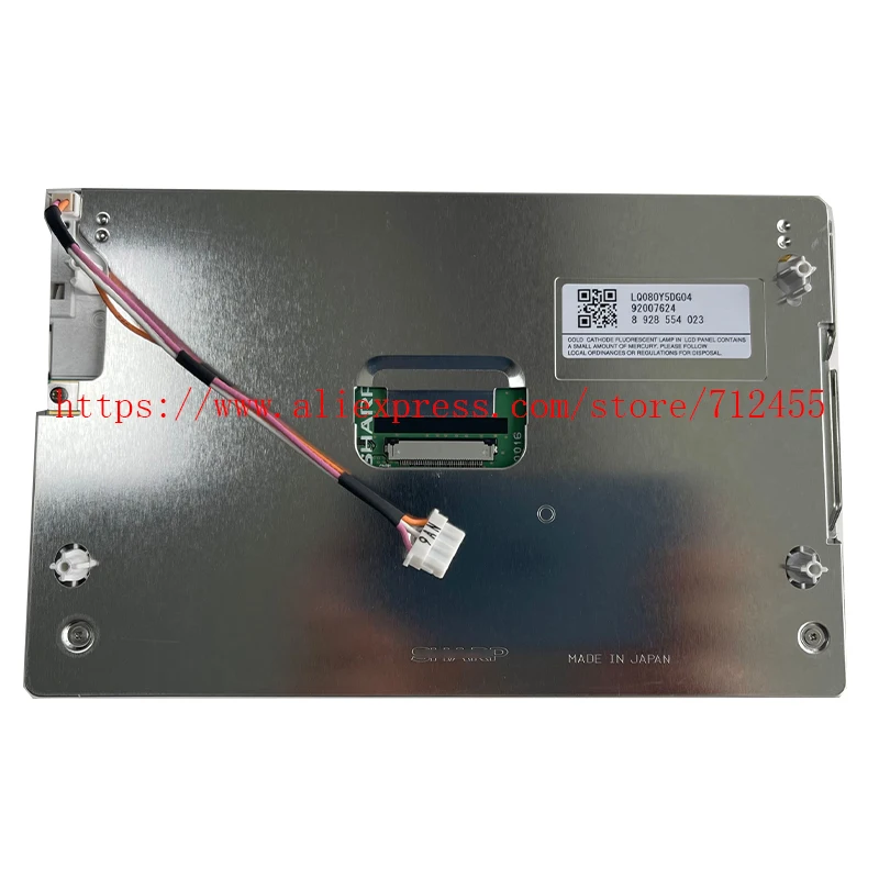 Original LQ080Y5DG04 8.0 polegadas TFT LCD Screen Display para Mercedes W221 W216 S450 S550 S600 CL550 CL600 Instrumento Cluster