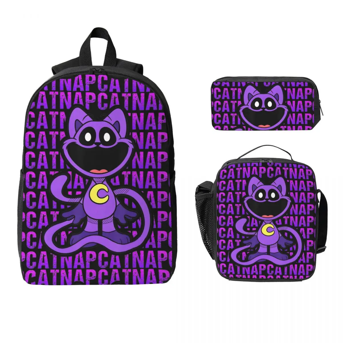 

CatNapes Kids Backpack Lunch Box Pencil Boxes for Boys Girls Backpacks Schoolbag Bookbag Set