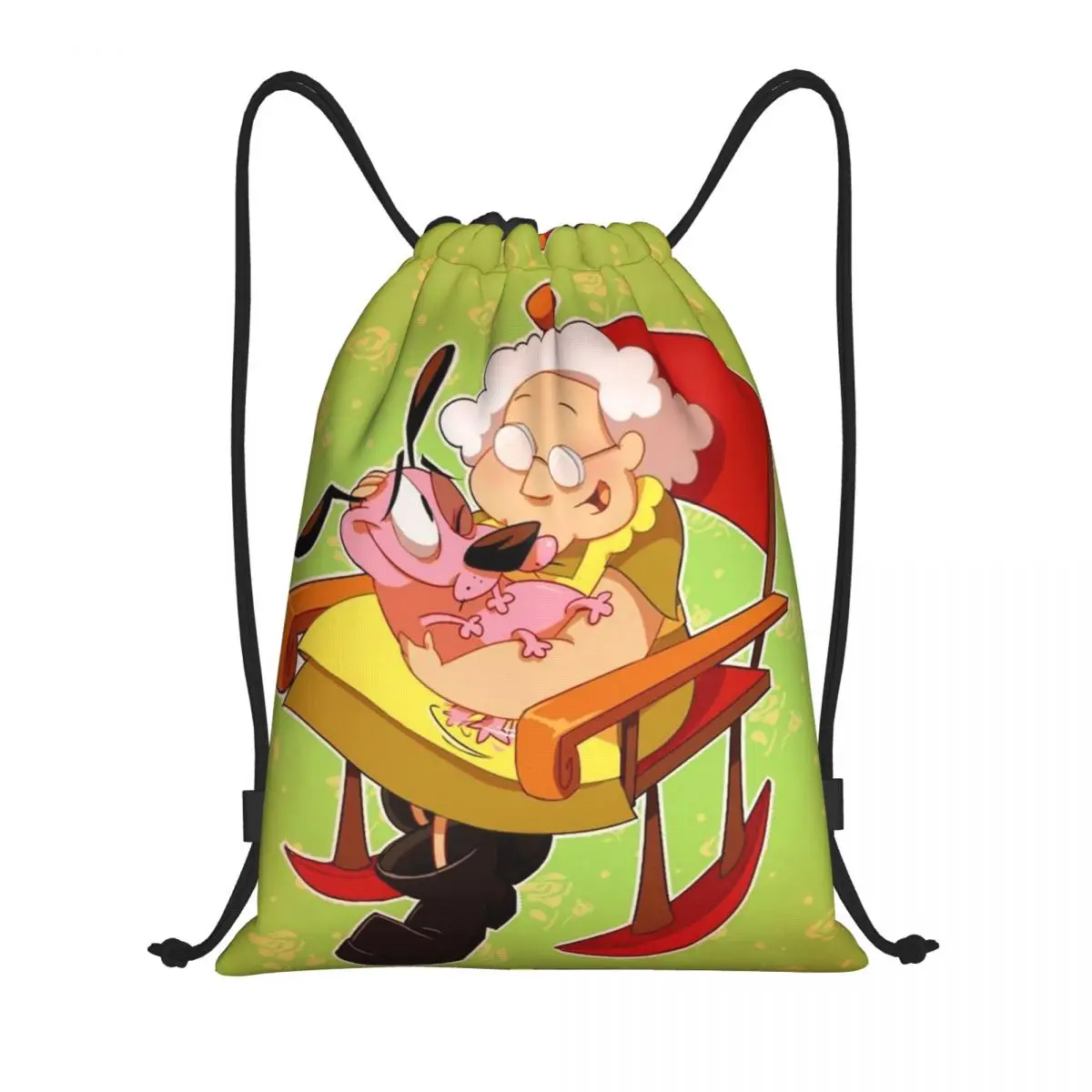 Custom C-Courages The Cartoon C-Cowardlys Dog Drawstring Backpack Sports Gym Bag for Women Men Shopping Sackpack