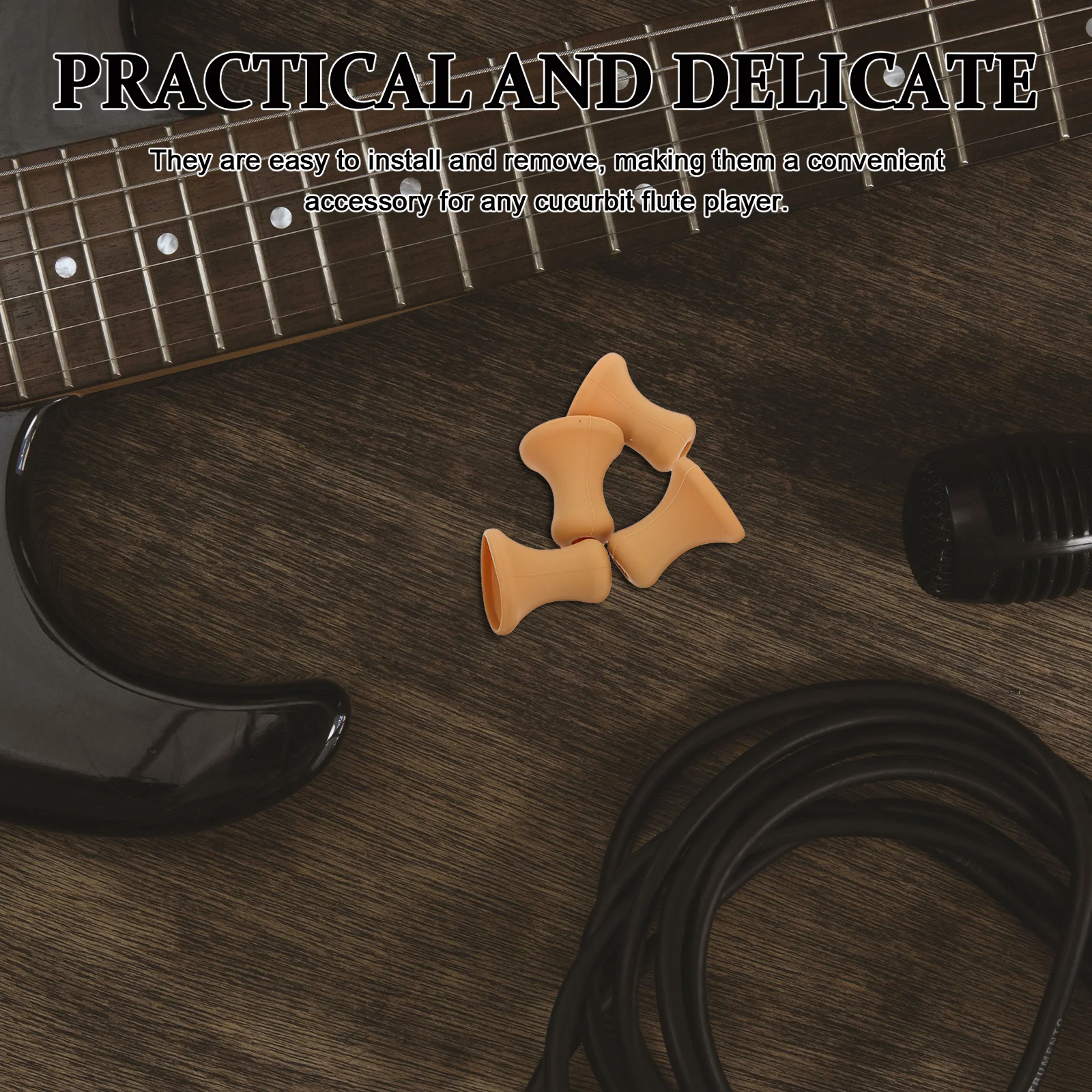 

4Pcs Cucurbit Flute Mouthpiece Cover Replacement Silicone Protector Accessory Guard Cap Musical Instrument Part