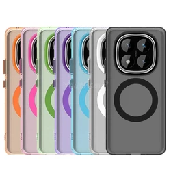Wireless Charging Case For Xiaomi Redmi Note 14 Pro Case Magnetic Luxury Frosted Silicone Protector Redmi Note 14 Pro Plus Case