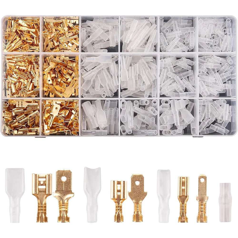 ขายส่ง600ชิ้นชนิดบรรจุกล่องฤดูใบไม้ผลิใบขั้วทองแดงดีบุกชุบเปลือยขั้วฤดูใบไม้ผลิสีทอง