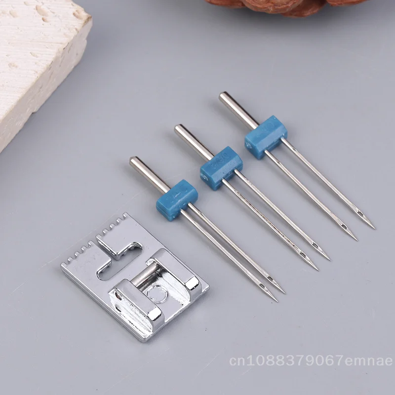 9 الأخدود Pintuck قطعة قدم الضغط في ماكينة الخياطة + 3 قطعة مزدوجة الرأس ماكينة خياطة الإبر 3 حجم 2/3/4 مللي متر لملحقات ماكينة الخياطة المنزلية #3