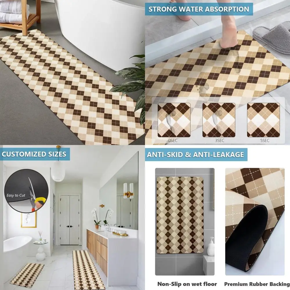 

Нескользящий резиновый коврик для ванной по индивидуальному заказу — супервпитывающий, быстросохнущий, тонкий для оформления дверей, моющийся коврик для ванной комнаты.