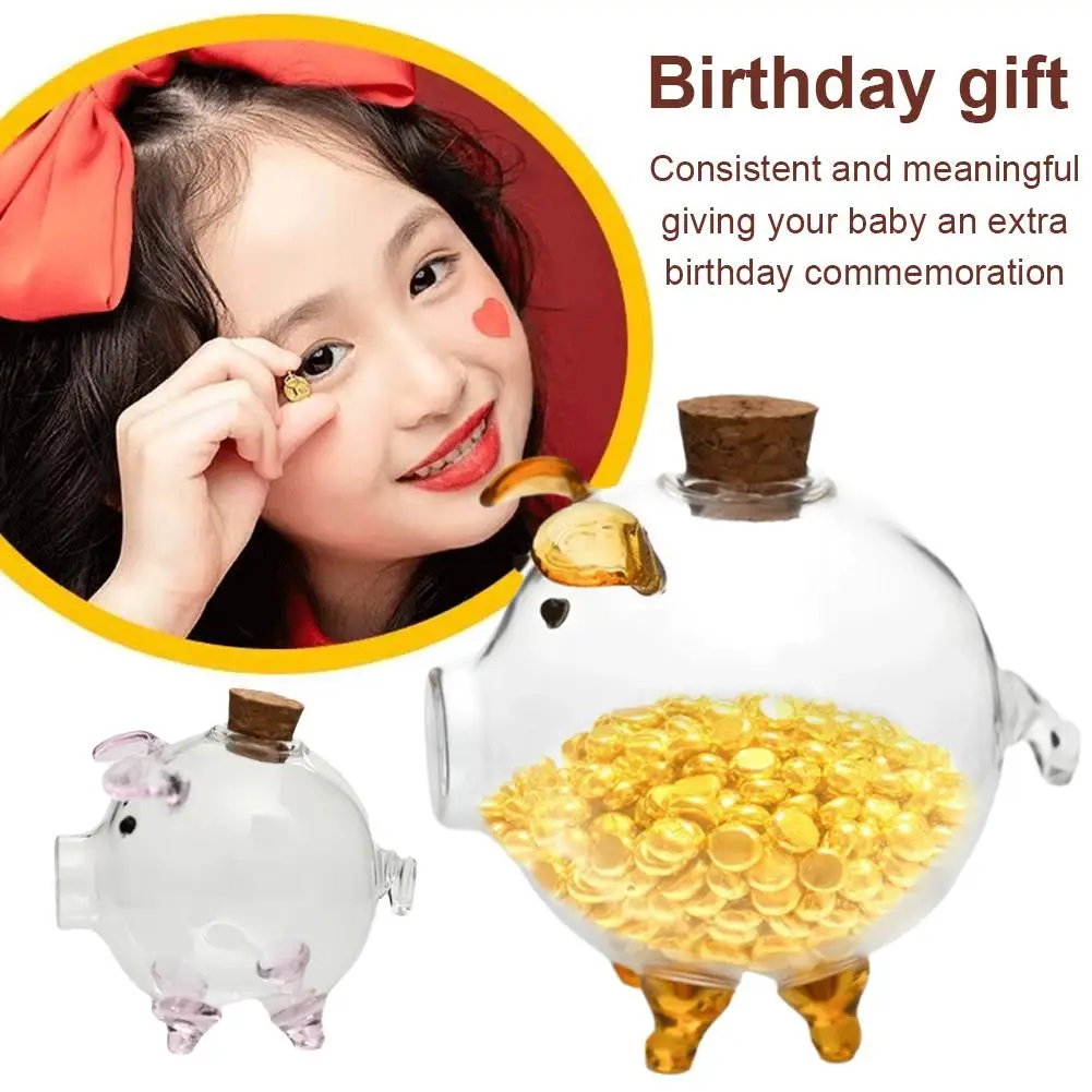 

Прозрачная копилка, стеклянная копилка с изображением животных, свиньи, копилка для монет, банка для экономии денег, стеклянная банка для денег, сменная коробка для детей и взрослых