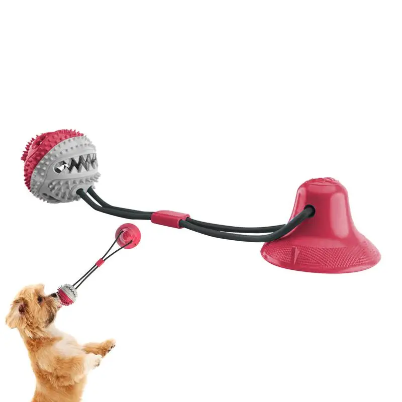 

Suction Ball Dog Toy Soft Chew Toys Slow Feeder Bite-Resistant Pet Toys Dog Teeth Cleaning Ball With Suction Cup For Living