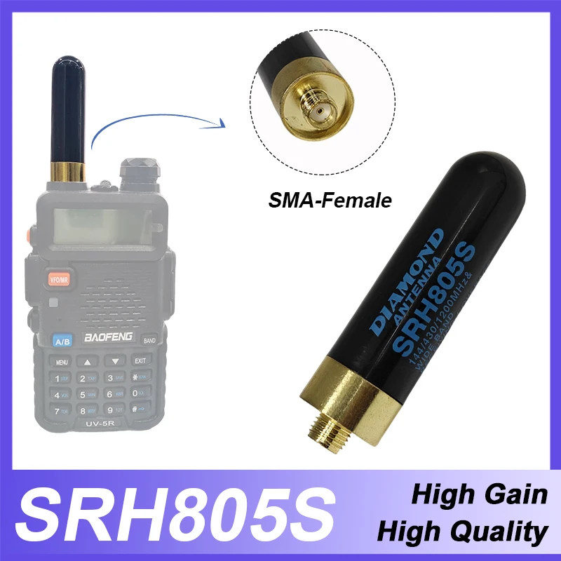 SRH805S Antenna High Gain Dual Band UHF VHF SMA-F Female For Baofeng UV-5R UV-16 888S UV-5RH K5 PLUS Walkie Talkie Mini Antenna