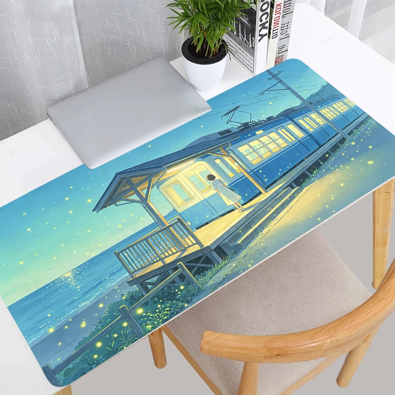 Popular Mouse Pads PC Gaming Pad Computer Accessories Rubber Gamer Carpet Healing scenery Large Mousepads Sakura Keyboard Pad