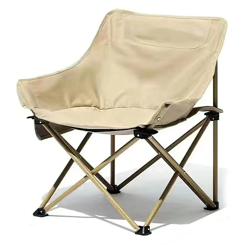 Outdoor Moon Chair Portable Fishing Seat Art Sketching Backrest Folding Stool Camping Stall Beach Chair Wholesale Garden Desk