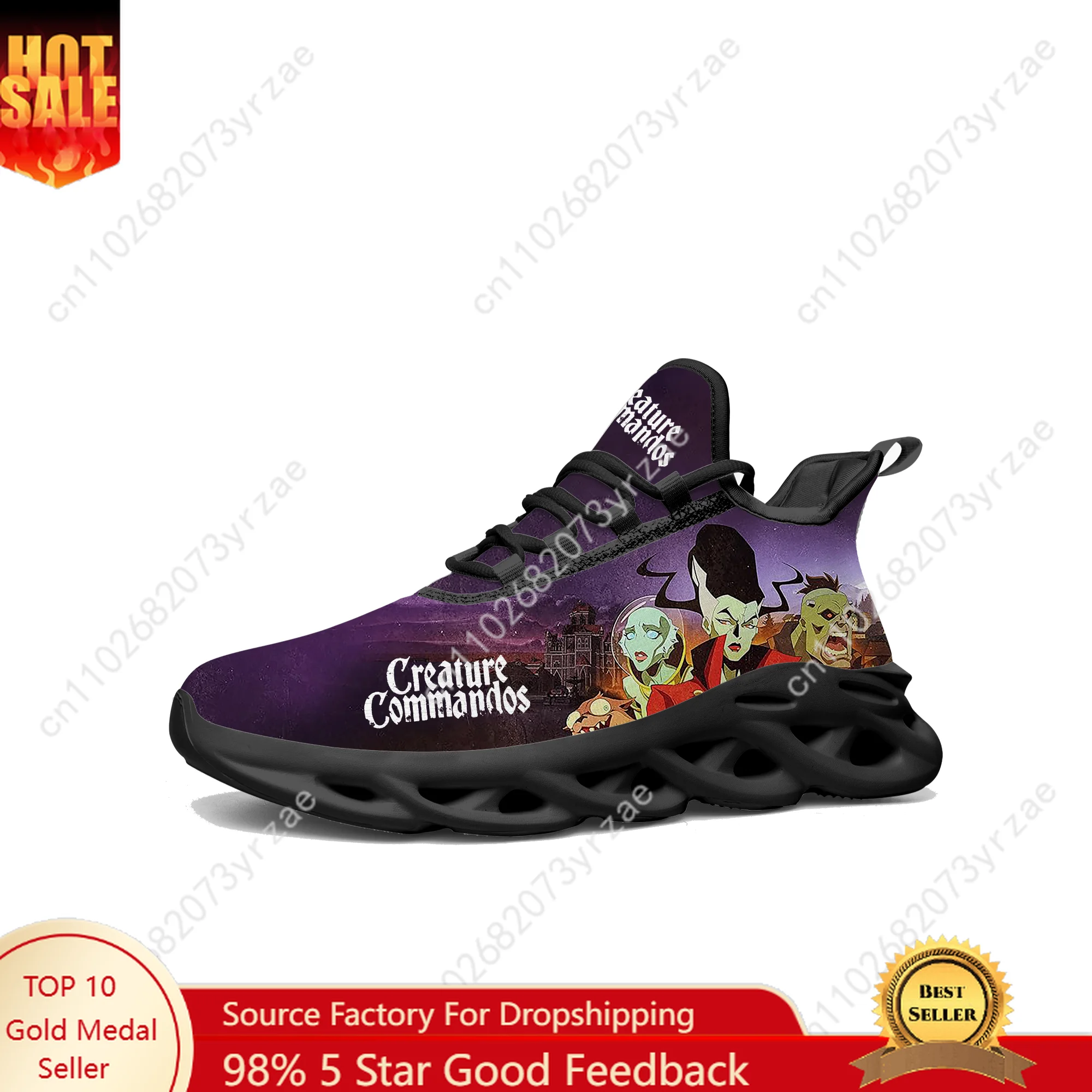 

Creature Commandos Lace Up Mesh Shoes Mens Womens Teenager Sports Sneakers High Quality Fashion Comfortable Shoe Custom Footwes