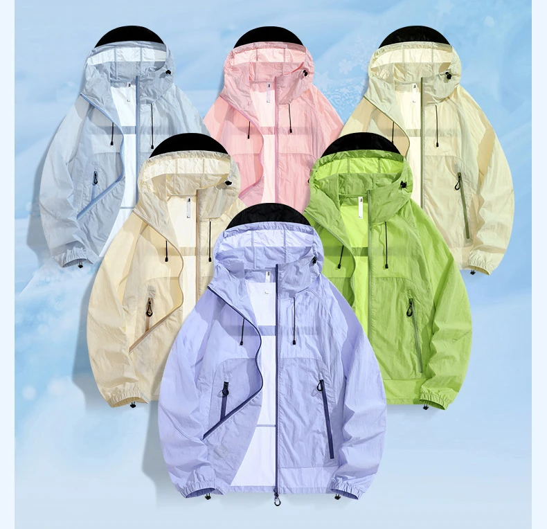 UPF100+ Sonnenschutzkleidung Nylon Schnelltrocknende Dünne Eisseide Hautjacke für Männer und Frauen Outdoor Anti-UV Sonnenschutz Kapuzenjacken – Detail 2
