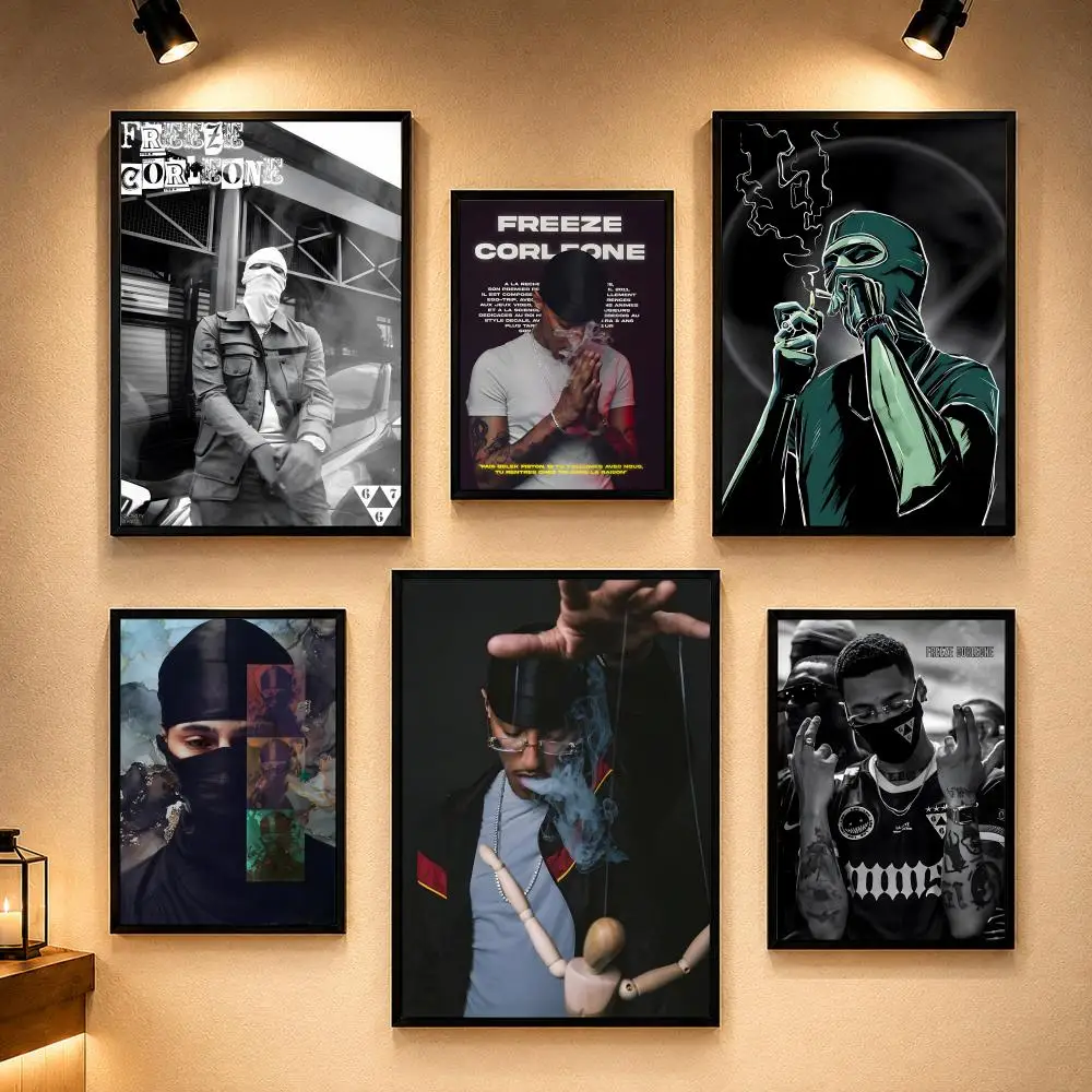Famous Rapper F-Freeze CorleoneS Poster Vintage Retro Anime Poster Stickers Peel and Stick Wall Art Home Decor