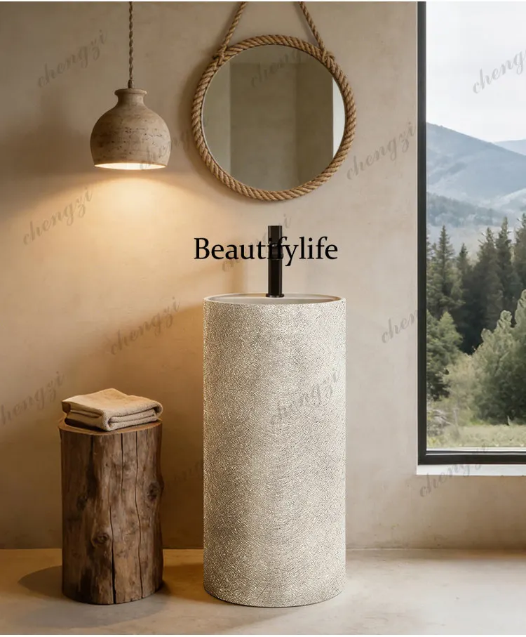 Column-type wash basin, Japanese-style integrated household floor-to-ceiling creativity, washbasin washstand