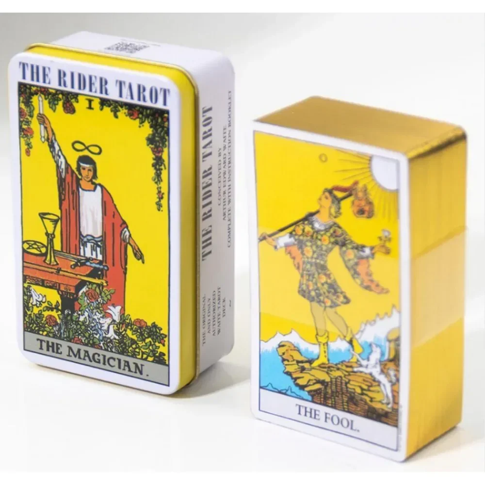 Decameron Tarot Deck In Een Blikken Doos Vergulde Rand voor Waarzeggerij Game Card 78 stks Bordspel