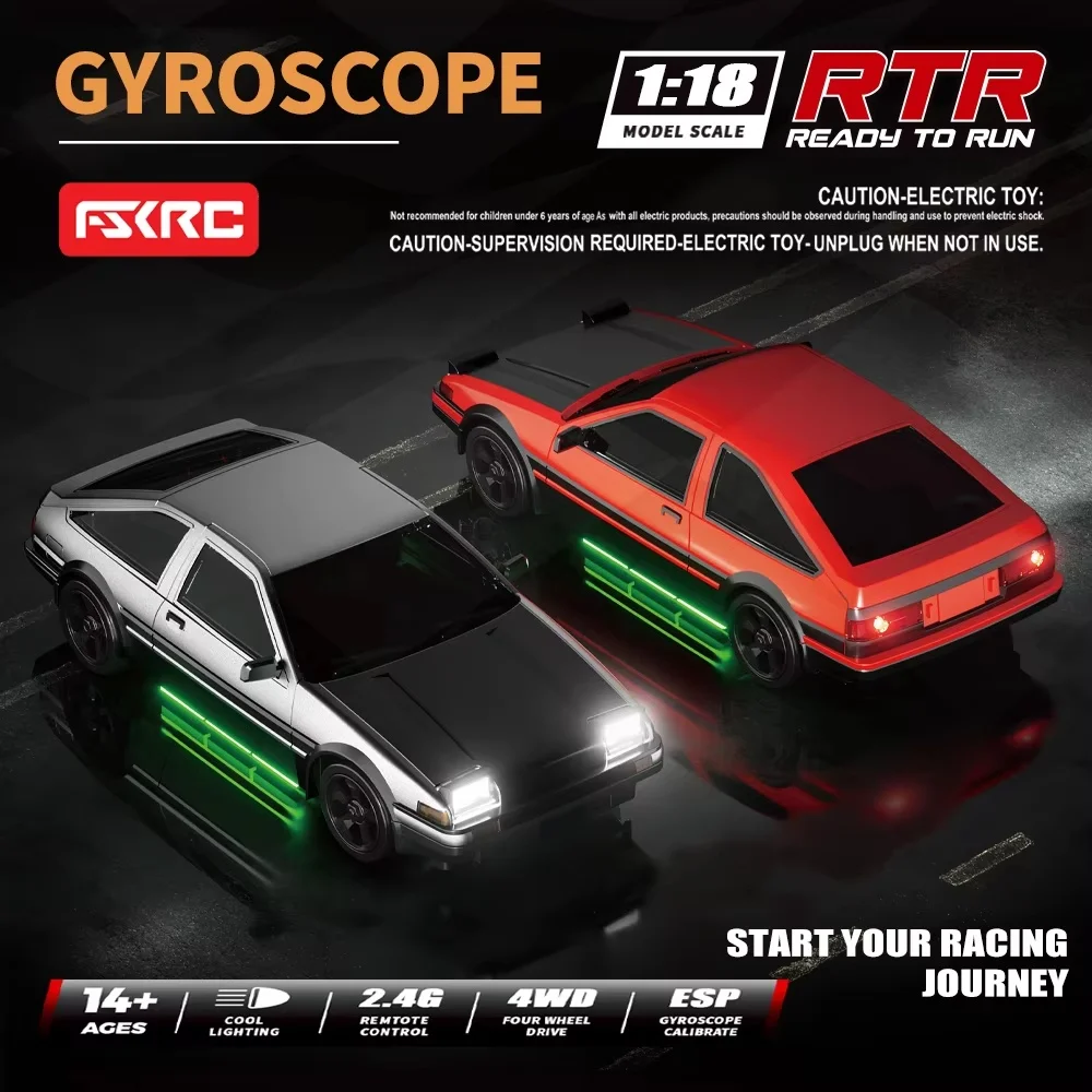 

HB RP1804-1809 1/18 4WD RC Drift Car with Gyro 2.4G Remote Control LED Lights Off-Road Racing Buggy Cool Model Vehicle Boy Gifts