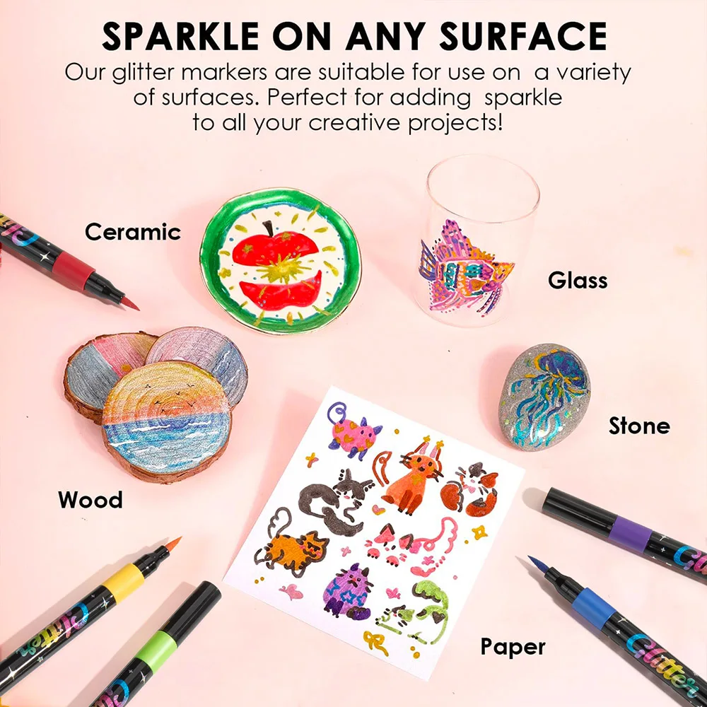 Glitter Brush Markers 5