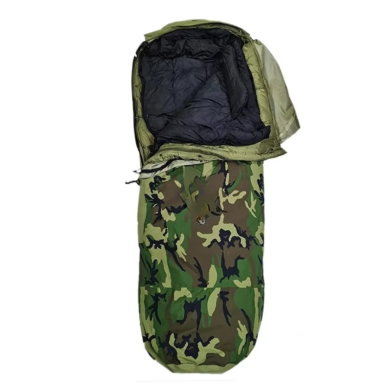 

Outdoor Camping Woodland Camouflage Modular Sleeping Bags System Multi Layered with Bivy Cover for All Season
