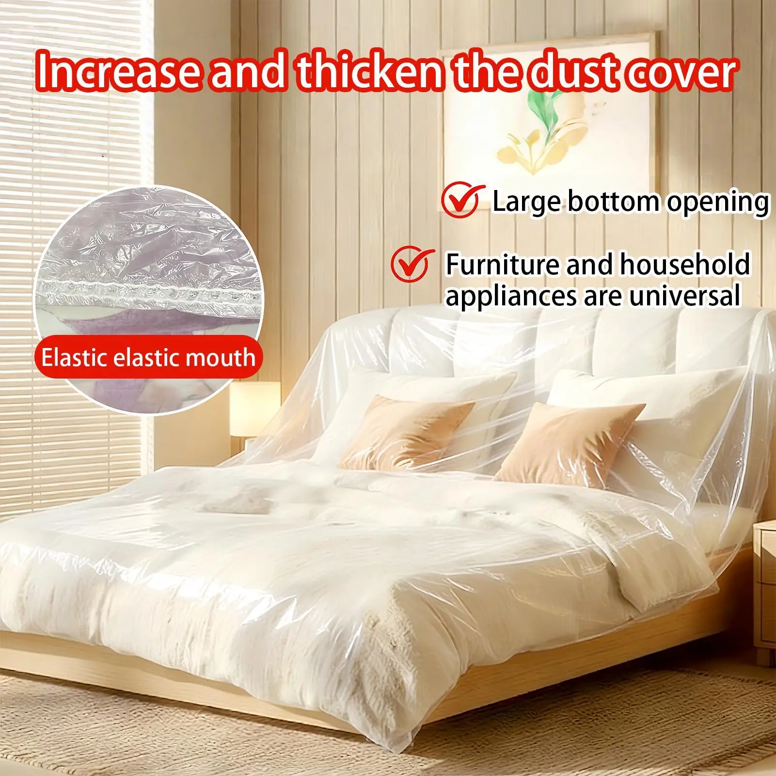 Furniture Dust Cover 5 Pieces Furniture Transparent Dust Wrap Stretchable Sofa Protector For Couch Sofa Table Chair Home