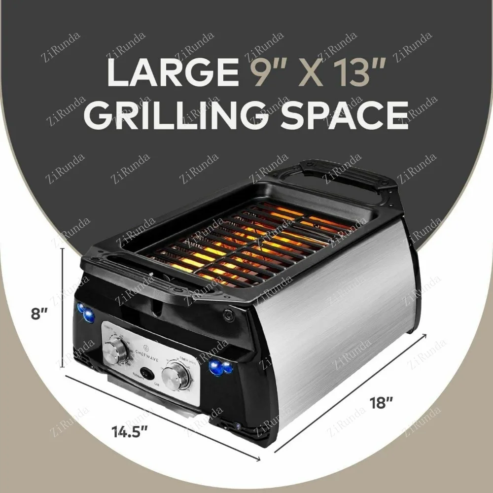 Griglia elettrica per barbecue antiaderente staccabile, set di spiedini per barbecue da interno