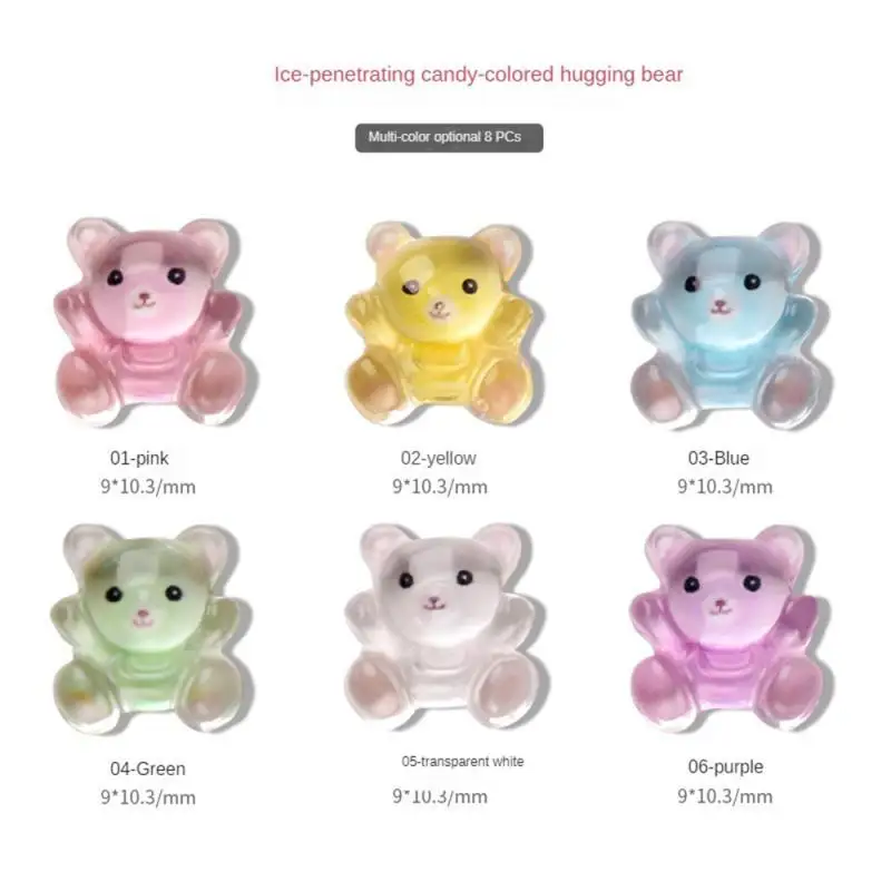 دب زجاجي لامع طبيعي لفن الأظافر ، دب جيل كريستال ، ديكور مانيكير ، دب يدوم طويلاً ، جودة عالية ، دب كرتون