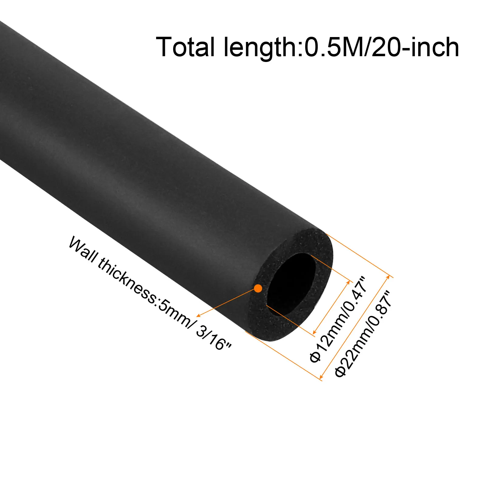 0.5m Black Fitness Equipment Handle Bars Thermal Insulation Pipe Sponge Foam Rubber Tube Handle Grip Support Protective Sleeve