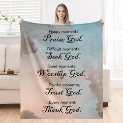 Soft and Cozy Christian Blanket with Inspirational Bible Verses and Prayers - Perfect Gift for Women and Catholic Faithful