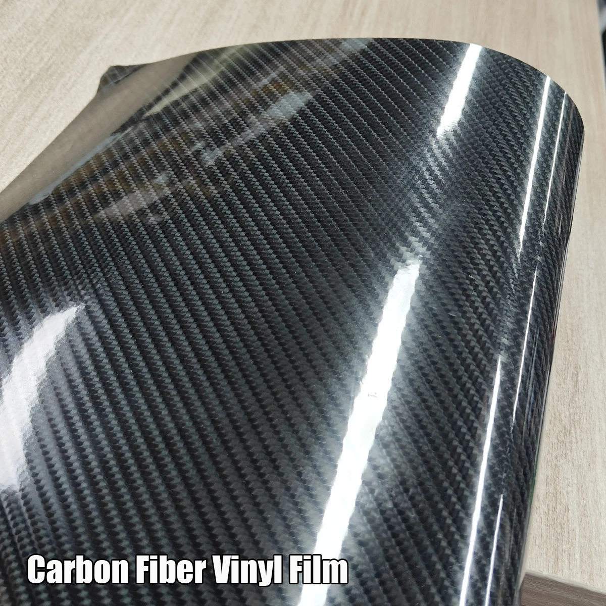 

High Glossy Carbon Fiber Vinyl Film Black 5D Wrapping Vinyl Sticker Car Styling Auto Accessories