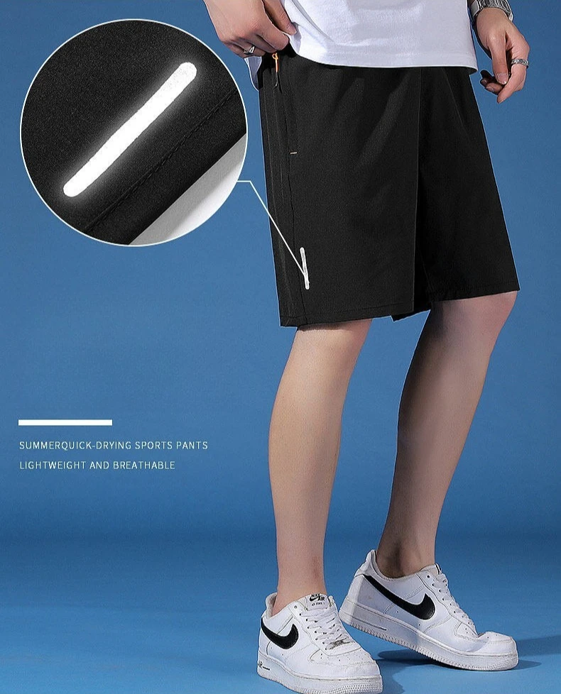 Fitness Men's Running Shorts Single-Layer Woven Quick Dry Gym Solid Color Sports Casual Workout Sportswear Fifth Pants New