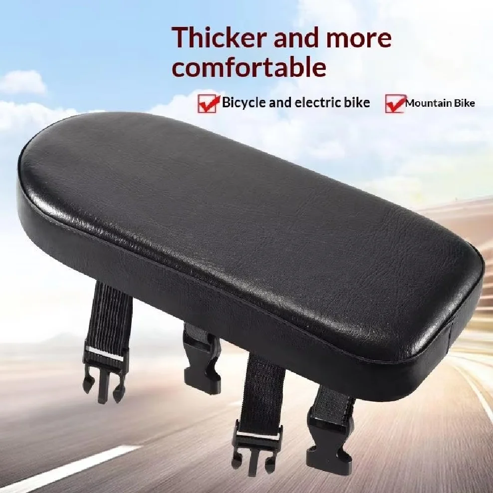 Bicycle Back Seat Bike PU Leather Soft Cushion Rear Rack Seat Water Resistant Children Seat With Back Rest Bicycle Accessories