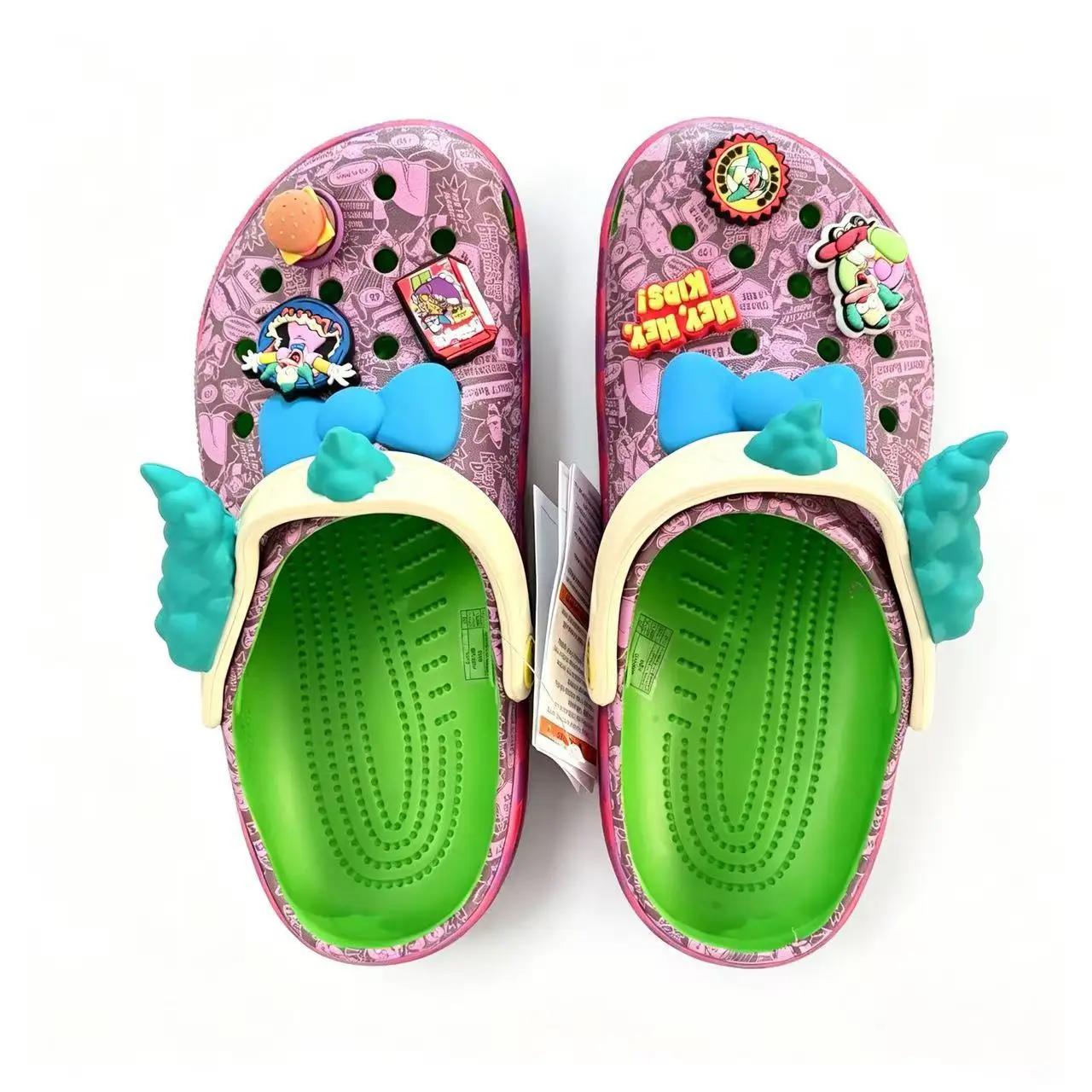 Unisex Krusty The Clown The Simpsons Clogs Perforated Breathable Eva Shoes with Removable Strap Quick-Dry Anti-Slip Slippers