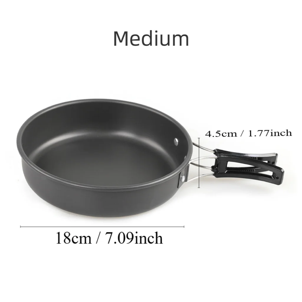 Outdoor Pan Pot Ultra-light Hard Aluminum Alloy Picnic Cookware Set Camping Cookware Frying Pan Camping Hike Utensils