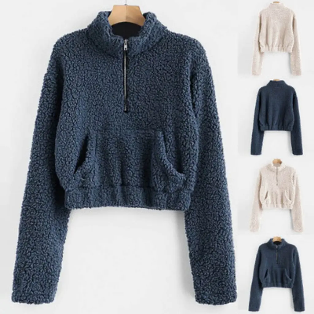 Verdickter warmer Plüschpullover für Damen im europäischen und amerikanischen Stil für Damen