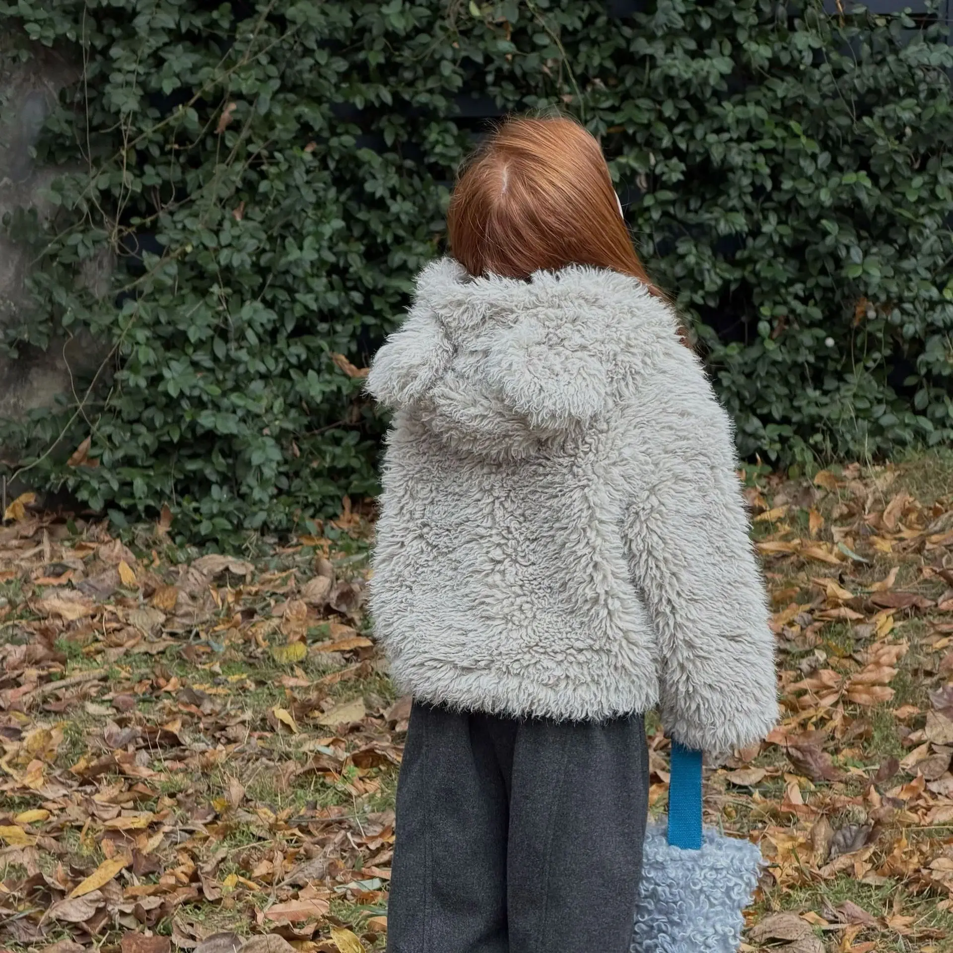 2025 New Girls Warm Jacket Children's Velvet Thickened Hooded Sweater Baby Fashion Imitation Fur Cardigan Boutique Clothing