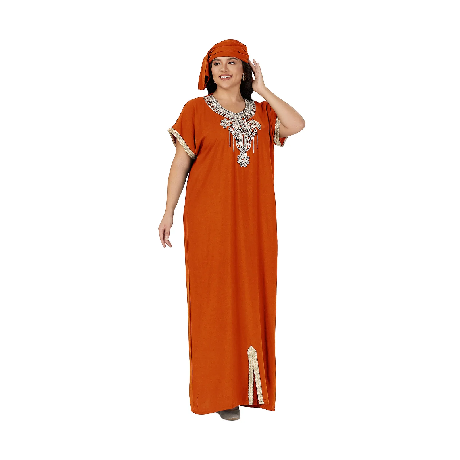 

Traditional Dress Abaya For Women's Moroccan African Beach Dashiki Loungewear Home Short Sleeve Cover up PlusSize Caftan