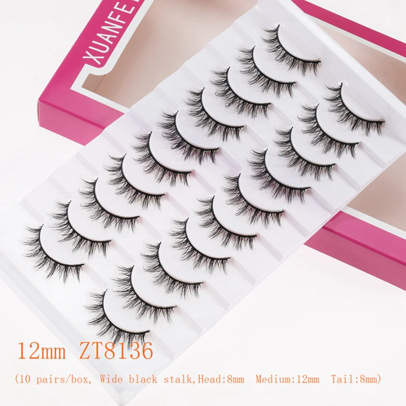 玄飛舞 ナチュラルふわふわパフォーマンスライトメイクマンガまつげストリップギャップクラスターキャットアイフォックスアイDIYふわふわつけまつげホールストリップデイリーウェアまつげ